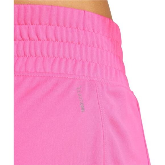Adidas Women's Pacer Essentials Knit High-Rise Training Shorts Pink and White - Picture 4 of 6